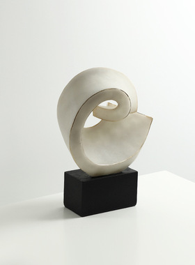 现代极简抽象艺术卷曲树脂雕塑