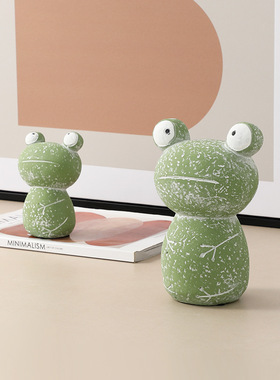 北欧简约趣味卡通大眼萌蛙摆件