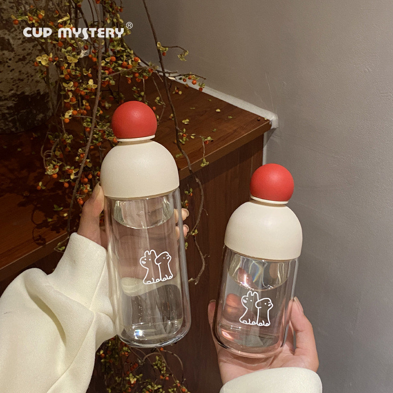 CUP MYSTERY 新年圣诞小狗红鼻子双层玻璃杯耐高温密封水杯随身杯,淘宝优惠券,粉丝福利购,淘宝优惠卷