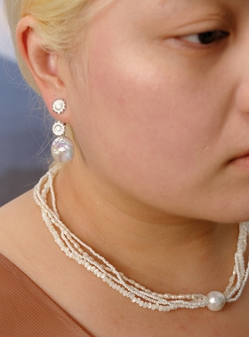 丰富珍珠编珠多链项链