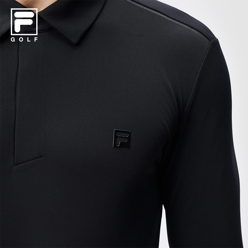 FILA 斐乐官方男子针织长袖POLO衫2025冬新款高尔夫运动防晒上衣 - 图3