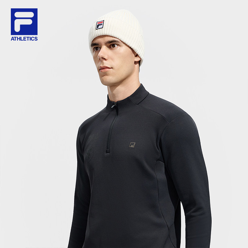 FILA 斐乐官方男子长袖T2025冬季新款滑雪运动健身加绒打底长T,淘宝优惠券,粉丝福利购,淘宝优惠卷