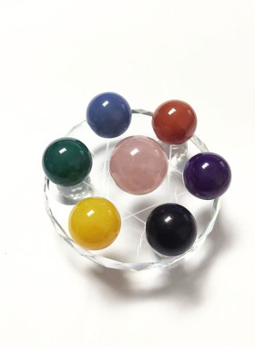 天然白黄紫水晶球七星阵多种水晶玉石家居玄关客厅办公室桌面