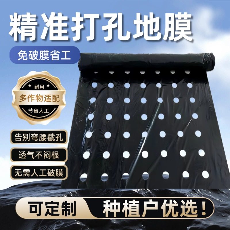 打孔地膜农用种植种菜专用塑料薄膜防草有孔黑地膜辣椒大蒜玉米,淘宝优惠券,粉丝福利购,淘宝优惠卷