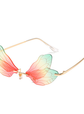 Ciseonik 欧美ins新款蜻蜓女G网红无框仙女镜片魔幻辣妹墨镜