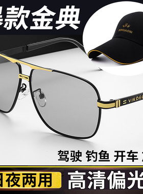 豹龙2024暴款偏光渐变色茶色D墨镜防紫外线司机日夜两用眼镜