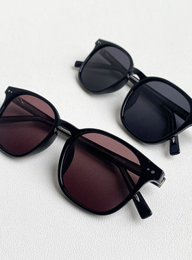 韩版椭圆方形框偏光太眼镜开车遮光墨J镜男复古铆钉女潮蓝色绿黑