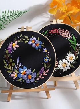 花卉花语刺绣Flower language embroidery diy丝带绣立体挂画