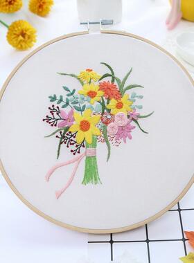唯美手捧花Beautiful hand-held flower diy手工刺绣材料针线套装