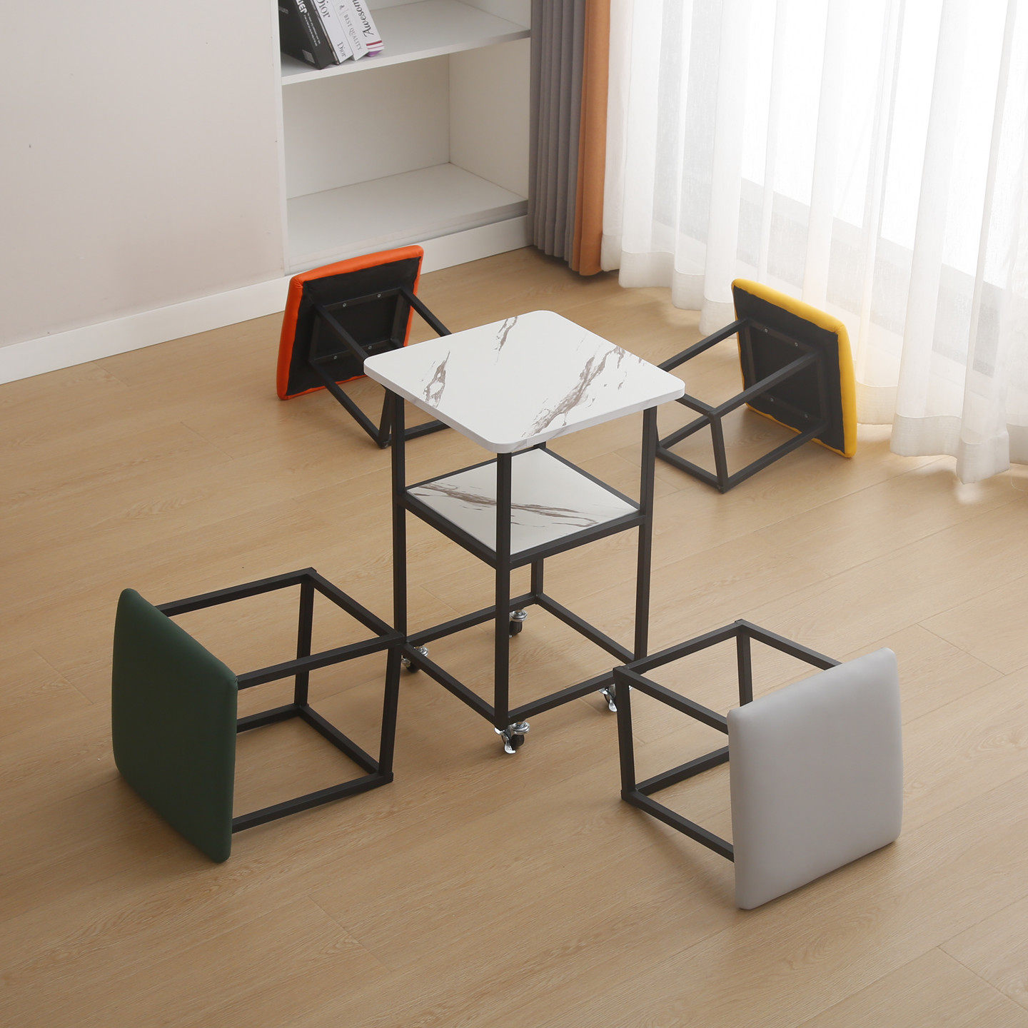 阳台小茶桌组合折叠可休闲茶几凳子椅子网红桌子餐桌家用洽谈桌椅,淘宝优惠券,粉丝福利购,淘宝优惠卷