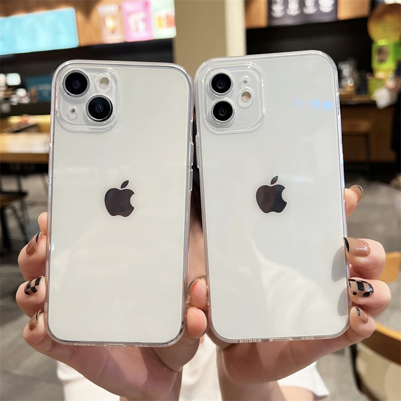 纯色简约透明适用苹果13手机壳iPhone11promax硅胶软壳16max全包高清15防摔壳女6s/se3/14max保护套男mini/8p