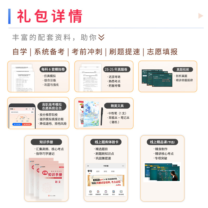 广东高职高考教材2026新版中职生3+证书考试历年真题模拟试卷赢在高职高考语文数学英语合编本对口升学单招中专升大专复习资料书