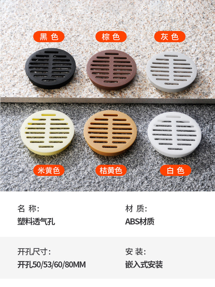 橱柜塑料透气孔散热盖厨房燃气灶台通风排气孔衣柜鞋柜透气网孔盖,淘宝优惠券,粉丝福利购,淘宝优惠卷