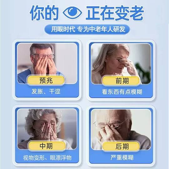 中老年人障视明干痒肿痛视疲劳视物老花眼模糊干涩眼睛眼药滴水