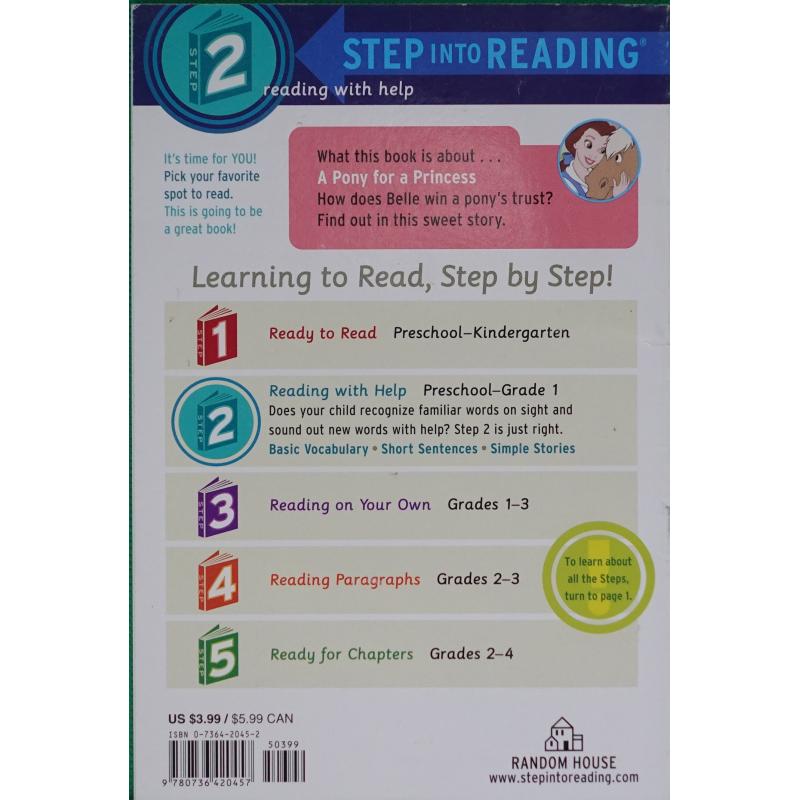 Disney Princess: A Pony for a Princess Step into Reading Step 2 by Andrea Posner-Sanchez平装Disney迪斯尼公主系列迪斯尼公 - 图0