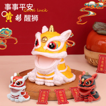 Solar Awake Lion Car Ecstasy of the State Tide Lion Dance Lion Strokes the Front cake on-board Middle Control Desk Decorative Supplies