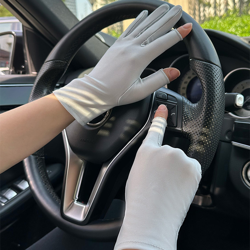 【优质面料】夏季女露二指半指手套氨纶弹力防晒开车骑行舒适透气,淘宝优惠券,粉丝福利购,淘宝优惠卷