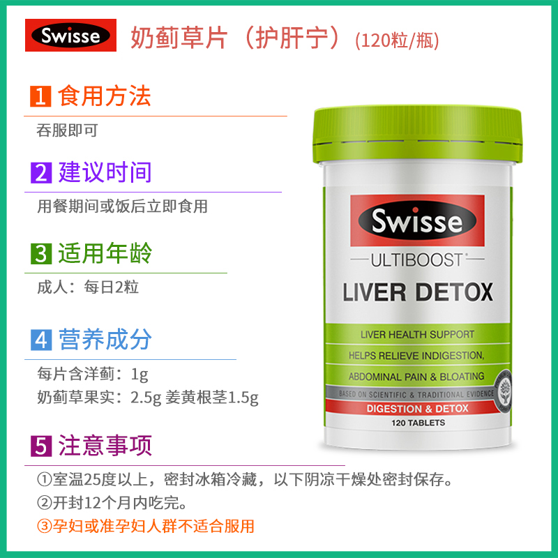 swisse斯维诗护肝片swiss护肝sweeise斯维斯swwise官方旗舰店正品 - 图2