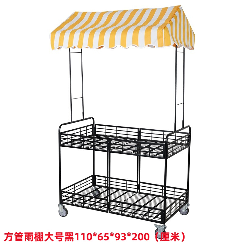 加厚承重型摆摊小推车可折叠移动甜品寿司花车货架-图1