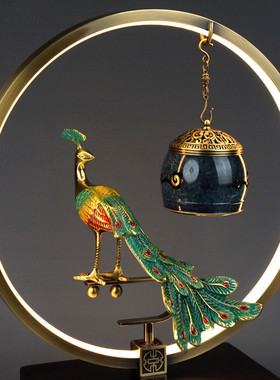 全铜孔雀床头灯蓝牙音乐工艺品