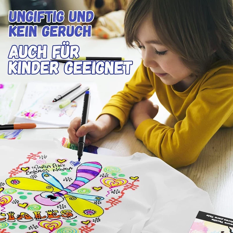 Shopping bag, painted cloth, marker, waterproof white shoes, children's brush, T-shirt, 12 colors, DIY, does not fade