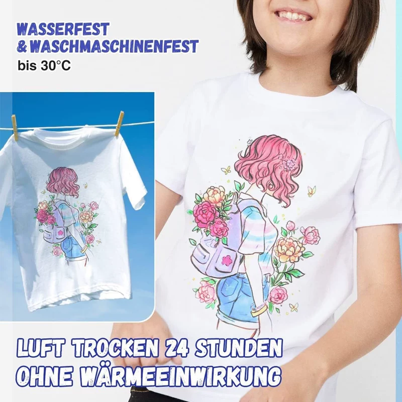 Shopping bag, painted cloth, marker, waterproof white shoes, children's brush, T-shirt, 12 colors, DIY, does not fade