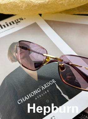 50s 新款骑行徒步护目无框墨镜女 防紫外线YV400太阳镜 运动眼镜