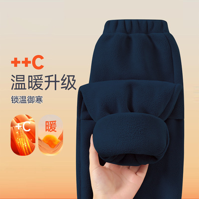 女童秋冬加绒加厚保暖裤子