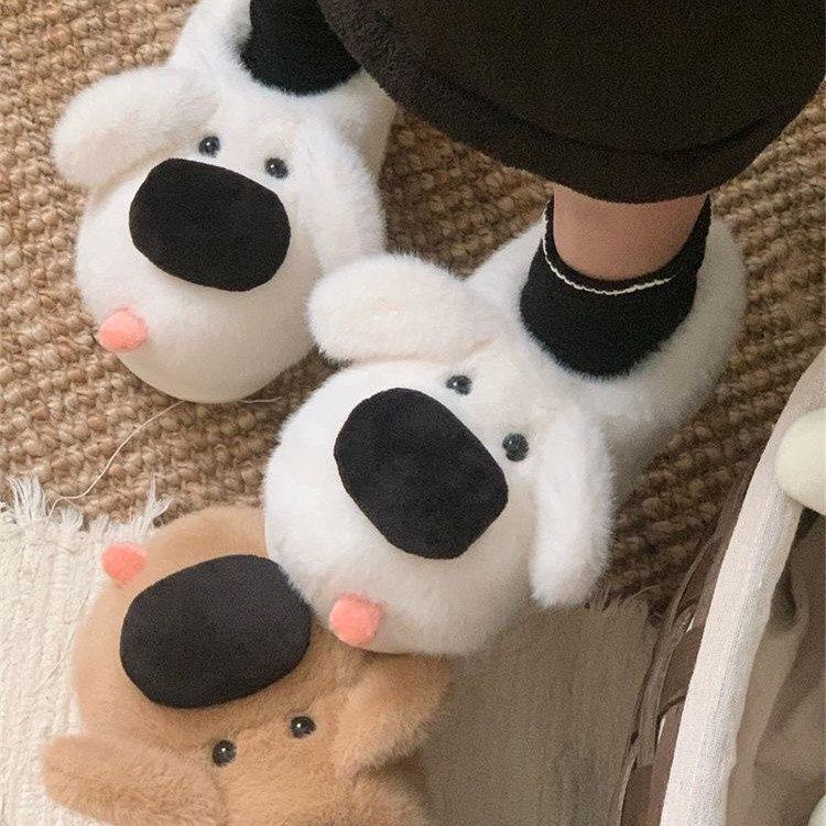 2025冬季趣味狗狗棉拖鞋保暖包跟男女时尚情侣居家厚底毛毛鞋包头,淘宝优惠券,粉丝福利购,淘宝优惠卷