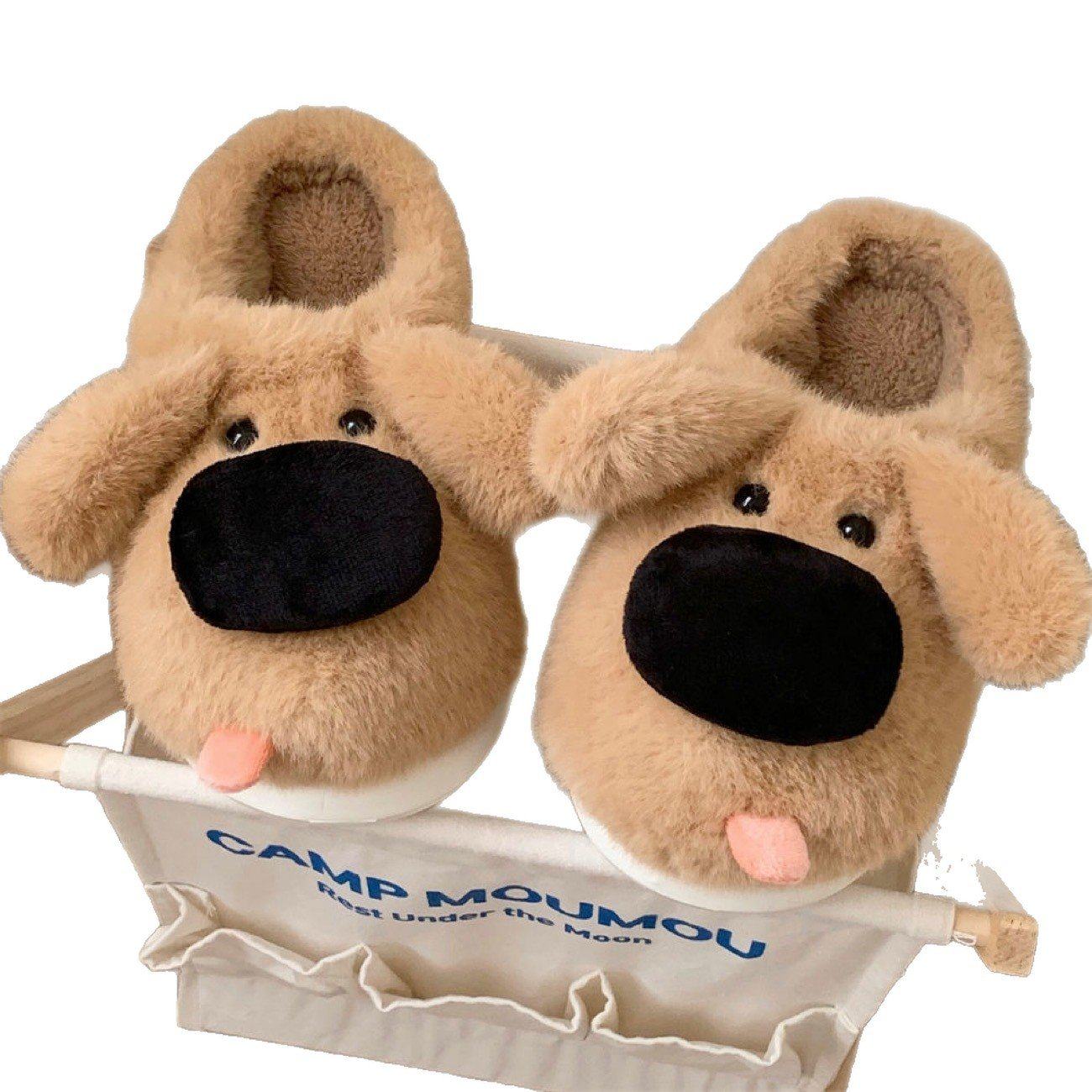 2025冬季趣味狗狗棉拖鞋保暖包跟男女时尚情侣居家厚底毛毛鞋包头,淘宝优惠券,粉丝福利购,淘宝优惠卷