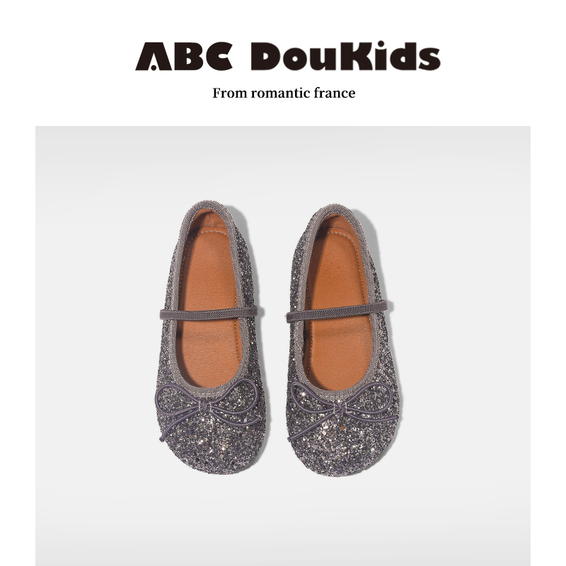 ABCdoukids女童公主鞋2025春季新款防滑宝宝水钻鞋蝴蝶结软底皮鞋 - 图3