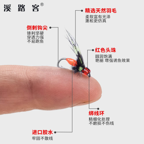毒蚊飞蝇钩套装微物路亚饵马口钓组毛钩毒虫白条餐条瓜子亮片假饵 - 图0