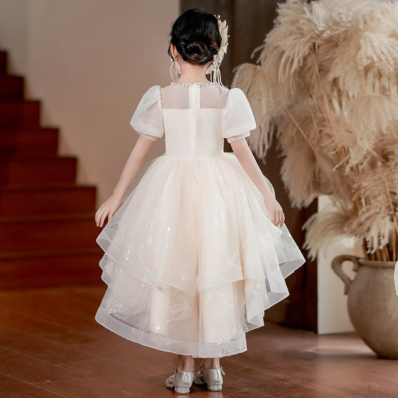 公主裙女童高端礼服夏季花童婚礼小女孩裙子儿童主持人连衣裙钢琴