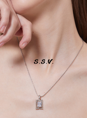 S.S.V.方形锆石简约百搭项链
