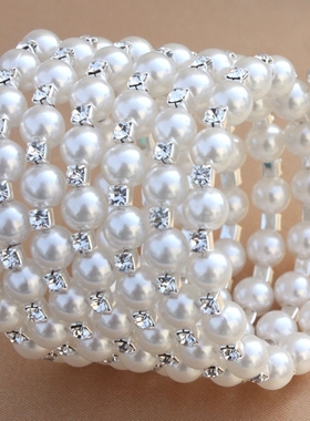 韩国复古多层仿珍珠手链