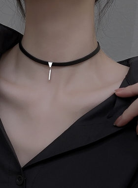 choker黑皮绳项圈项链女