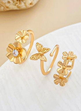 时尚气质设计感太阳花戒