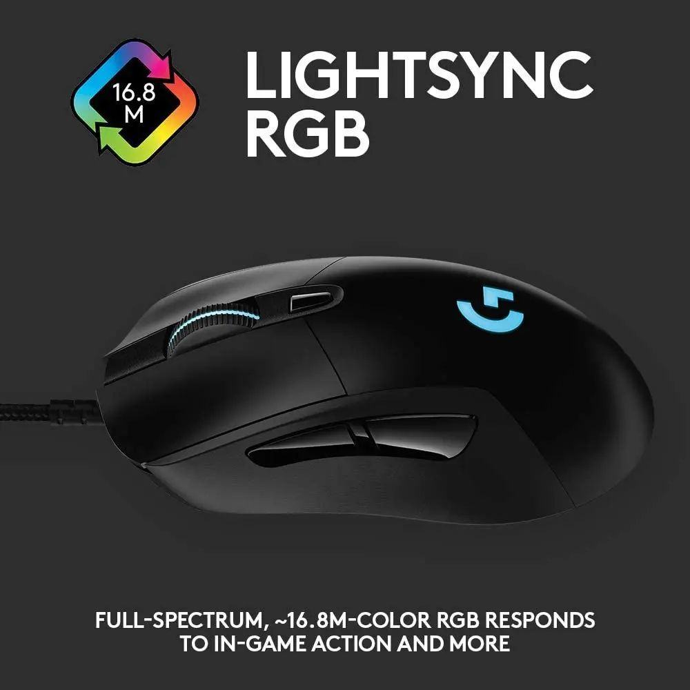 Logitech G403 Hero 25K Gaming Mouse Lightsync RGB Lightweigh-图0