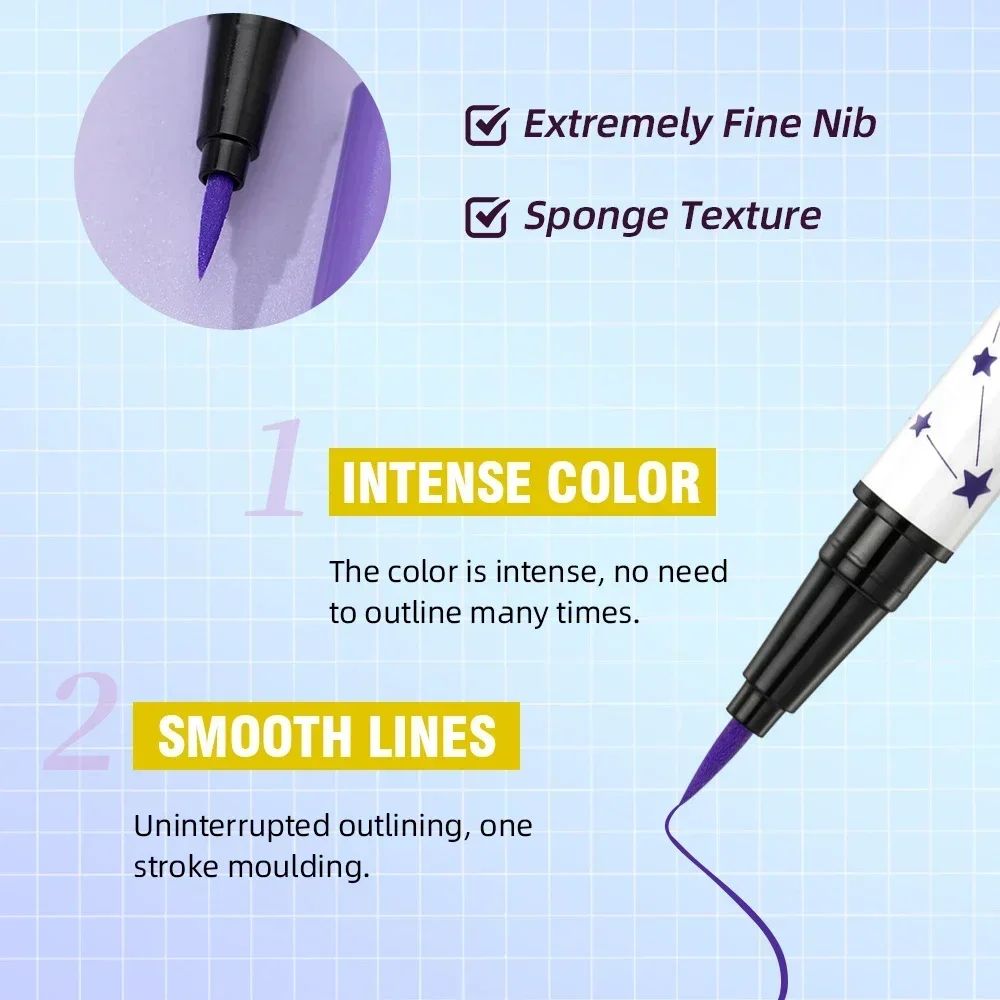 Matte Colour Liquid Eyeliner Waterproof Sweatproof No-Smudge - 图2