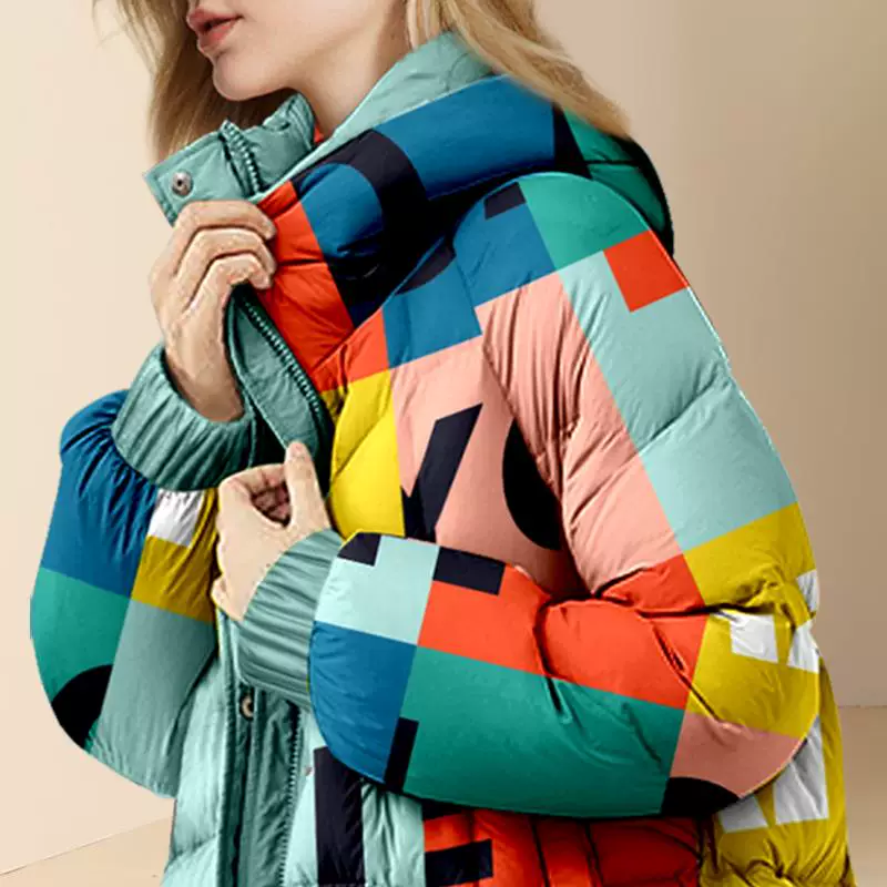 3871471, Difelig Diffie Rieger mid -length printed hood