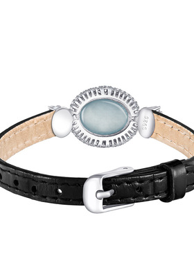 高档天然A货翡翠蓝水鸽子蛋大蛋面腕带糯种玉石时尚简约女款手表