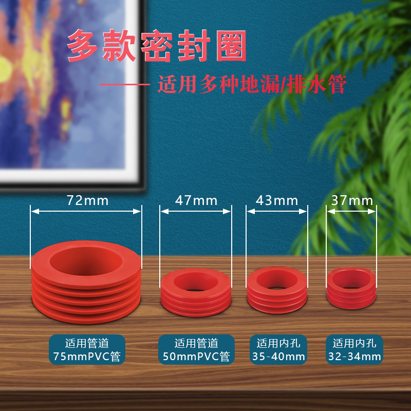 快鲨洗衣机下水管三头通地漏专用接头排水防臭溢水卫生间一分二 - 图1