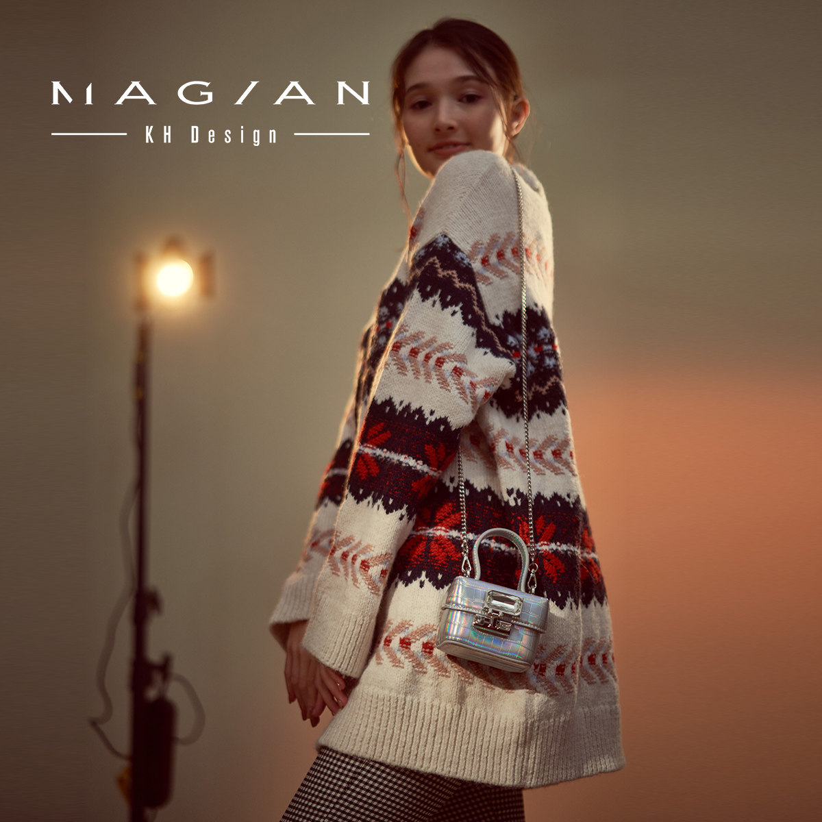 kh design magian明治银色高级女包 MAGIAN女士包袋