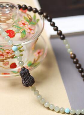 芽庄奇楠沉香软丝白菜双圈手串