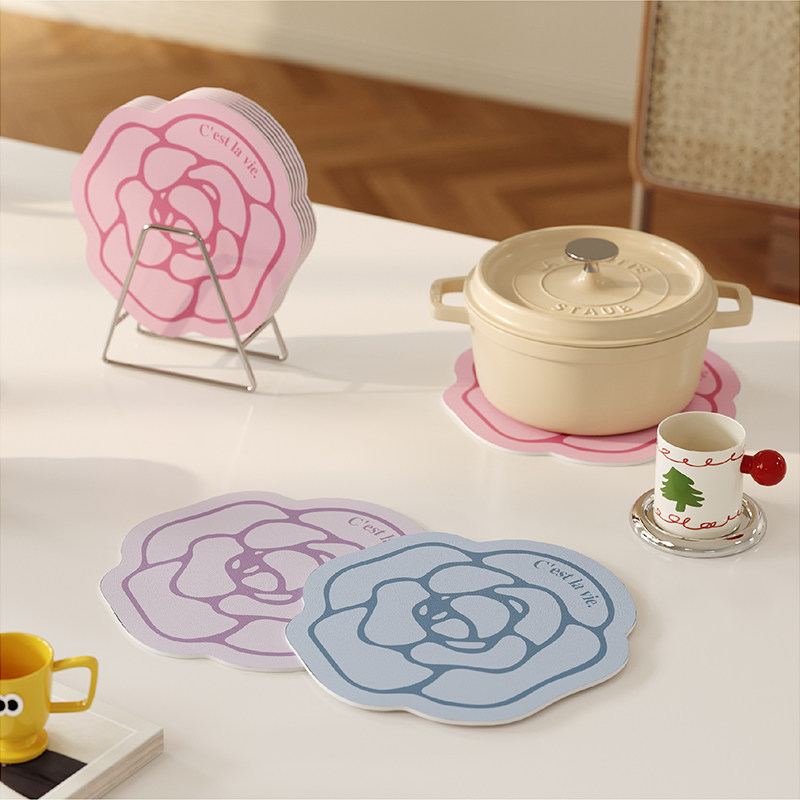 法式小香风轻奢吸水杯垫皮革隔热餐垫咖啡杯茶水茶几桌面保护垫,淘宝优惠券,粉丝福利购,淘宝优惠卷