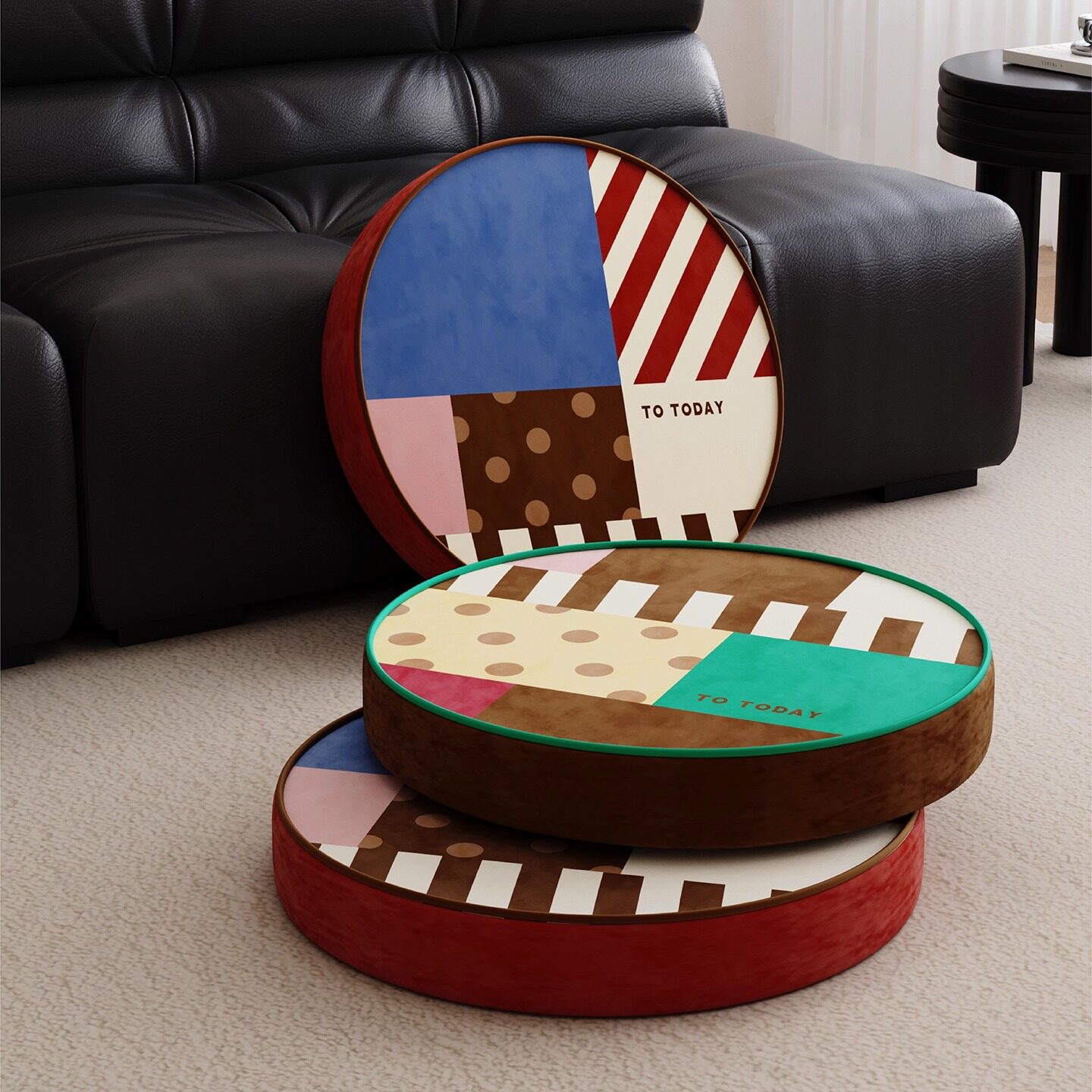 Memphis Patchwork Futon Living Room Floor Beanbag Cushion