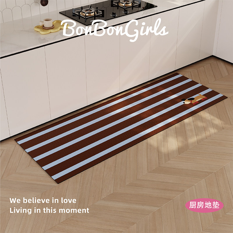 包豪斯中古风厨房专用地垫长条吸水吸油防滑可裁剪软硅藻泥地毯垫,淘宝优惠券,粉丝福利购,淘宝优惠卷