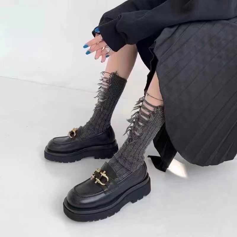 袜子女同款ins玛吉拉破洞乞丐袜走秀款春夏款高筒堆欲梦小姐 - 图2