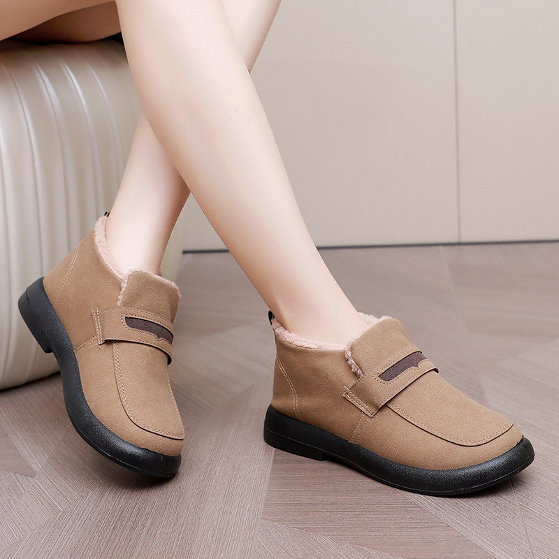 冬季老北京布鞋女加绒豆豆鞋高帮女棉鞋休闲保暖一脚蹬舒适雪地靴,淘宝优惠券,粉丝福利购,淘宝优惠卷