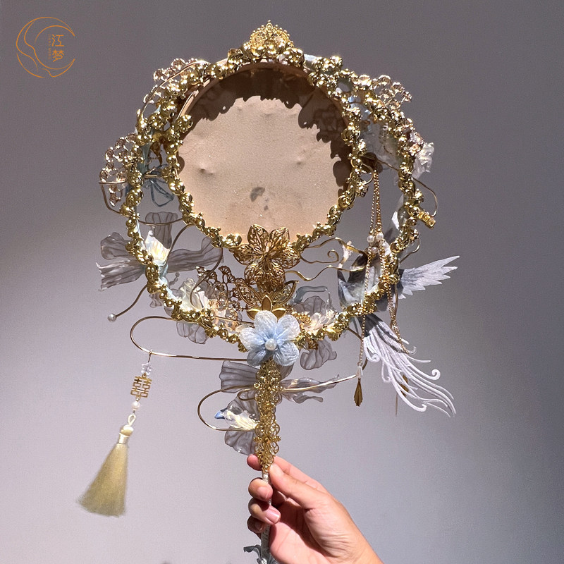 江梦原创设计[金玉锦绣]汉服秀禾新娘结婚团扇喜扇艺术装饰品礼物,淘宝优惠券,粉丝福利购,淘宝优惠卷